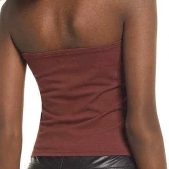 πΈ Nordstrom Open Edit Tube Top Rayon Blend Jersey Milk Chocolate Brown Tank - Picture 5 of 11